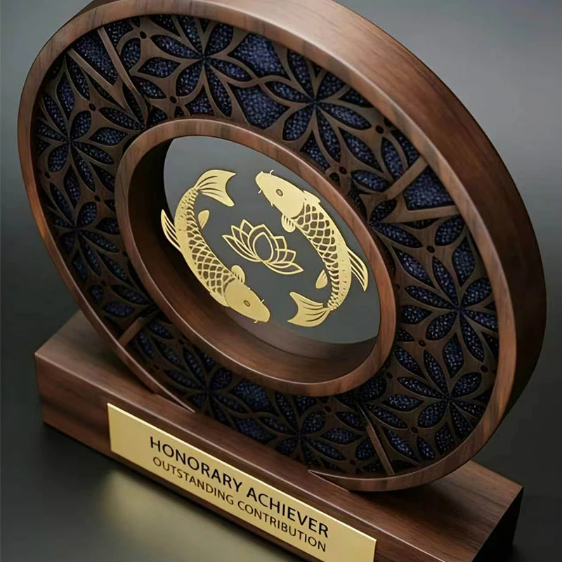 Engraved Walnut Trophy - MC ART AWARDS Walnut Trophy1