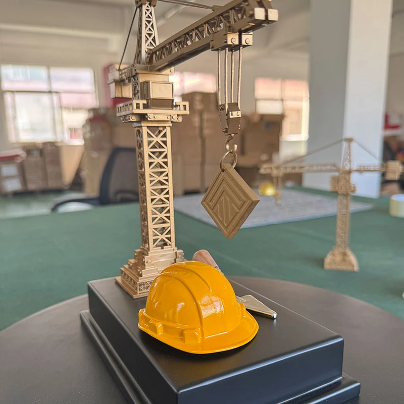 Custom High-End Copper Models - MC ART AWARDS Custom-made brass tower crane model3