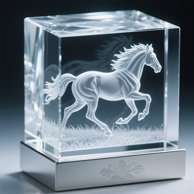 3D Crystal Horse Trophy1