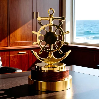 Anchor and rudder metal trophy1