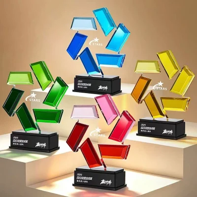 Creatively Designed Gradient Crystal Trophy3