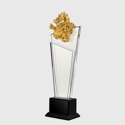 Customized crystal dragon trophy award1