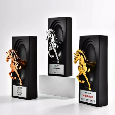 Gold Silver Bronze Horse Trophy2