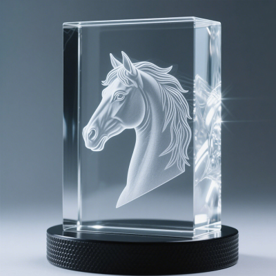 Laser Crystal Horse Trophy4