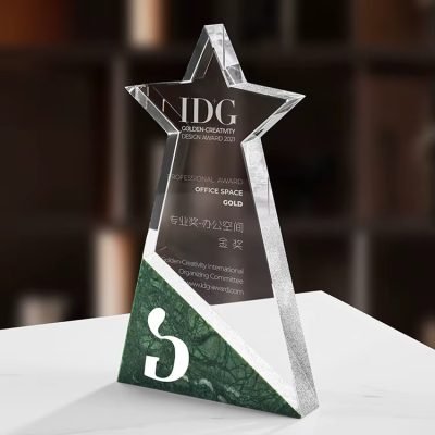 Marble crystal trophy custom-01