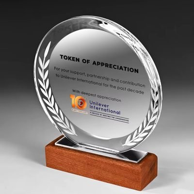 Round crystal plate trophy custom-01