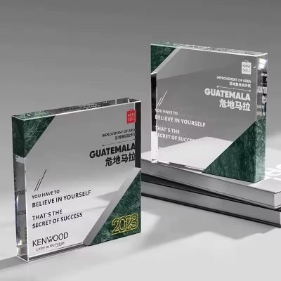 Square Marble Crystal Award-01