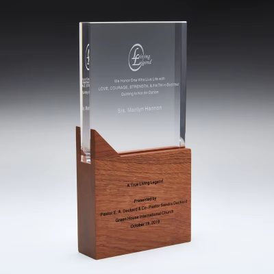 Wooden crystal trophy award-01