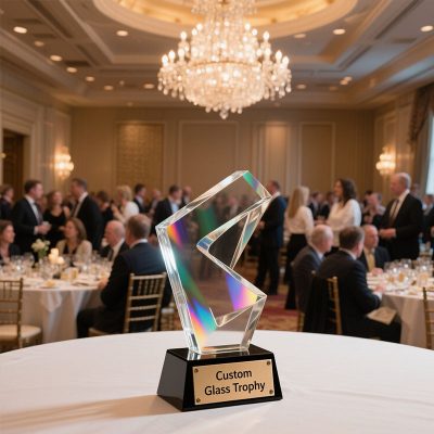 custom glass trophy