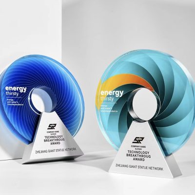 Double color crystal trophy 120
