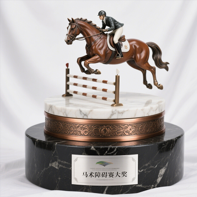 horse jumping trophy custom1