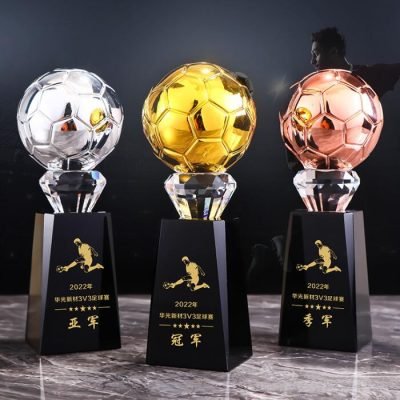 small football trophy 9-3